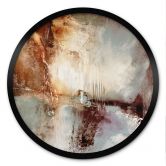 Poster Gouden sporen in het mistige licht - Schmucker - Rond 