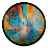 Poster Urbanes Licht in Blau und Orange - Schmucker - Rund 