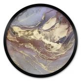 Poster Edle Strukturen in Gold und Violett - Shelest - Rund 