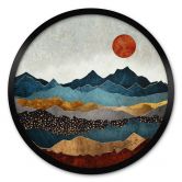 Poster SpaceFrog Designs - Bernsteinfarbene Sonne - Rund 