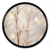 Poster Filigrane Blätter Beige - Treechild - Rund 