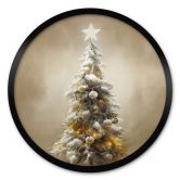 Poster Goldener Weihnachtsbaum - Treechild - Rund 