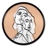 Poster Line Art Porträt von zwei Frauen - Treechild - Rund 