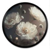 Poster Weiße Blumen mit Goldstaub - Treechild - Rund 