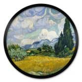 Plakat Van Gogh - Hvedemark med cypresser 