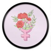 Poster Venuszeichen mit Blumen - Rund 