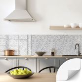 Selbstklebende Küchenrückwand Zarte Aquarell-Blätter - Soft Grau - Bloomery Decor 