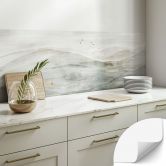 Selbstklebende Küchenrückwand Neblige Berglandschaft Aquarell - Ms Tiff 