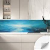 Zelfklevende Keukenachterwand Eindeloos in blauw - Schmucker 