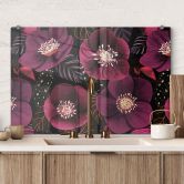 Spritzschutz Florale Blütenpracht in Purpurtönen - Anis Illustration 