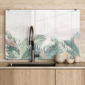 Spatscherm jungle bladeren groen aquarel - Bloomery Decor 