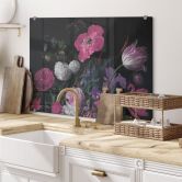 Spritzschutz Florales Bouquet im Mignon-Stil - Bloomery Decor 