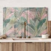 Spritzschutz Tropenblätter im Dschungel Rosa - Bloomery Decor 