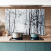 Spritzschutz Aquarell Wald 