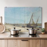 Spritzschutz Daubigny - Boote am Strand von Ètaples 