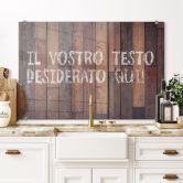 Spritzschutz - used wood mit Wunschtext! 