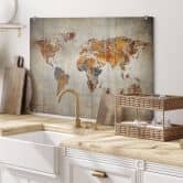 Spritzschutz Weltkarte Shabby Chic 