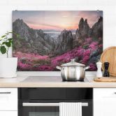 Spritzschutz Seo - Felsige Landschaft im Sonnenuntergang 