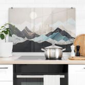 Stænkplade Roligt bjerglandskab i skumringen - SpaceFrog Designs 