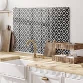 Spritzschutz Schwarz-beige Ornamente - Treechild 
