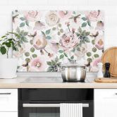 Kitchen Splashback UN Designs - Flowers in painting style 