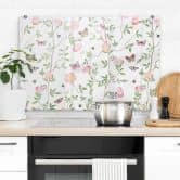 Spritzschutz Rosa Christrosen im Frühling - UN Designs 