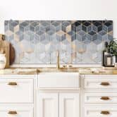 Splashback Fredriksson Blue Geometry - panorama 