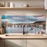 Spritzschutz Sonnenuntergang in Prag 