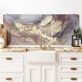 Spritzschutz Edle Strukturen in Gold und Violett - Shelest - Panorama 