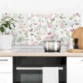 Stænkplade Lyserøde roser i foråret - UN Designs 
