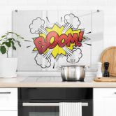 Spritzschutz Transparent - Boom - Comic 