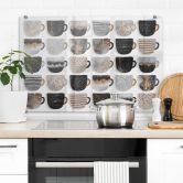 Kitchen Splashback Fredriksson - Coffee Cups: Pretty Black & Gold - Transparent 