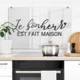 Spritzschutz Transparent - Le bonheur est fait maison 