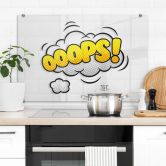 Spritzschutz Transparent - Oops! - Comic 