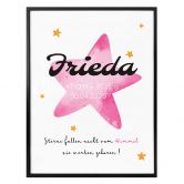 Personalisiertes Poster Sterne fallen nicht vom Himmel (rosa) 