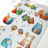 Sticker Couple d'animaux colorés - Hagenmeyer 