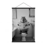 Affiche textile Capybara sur les toilettes silencieuses 