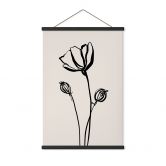 Stoffbild Line Art Mohnblume - Cats & Dotz 