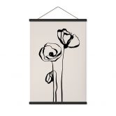 Stoffbild Line Art Zwei Mohnblumen - Cats & Dotz 