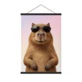 Stoffbild Cooles Capybara mit Sonnenbrille 