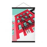 Affiche textile Façade rouge avec escalier de secours à New York - Heemskerk 