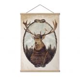 Stoffbild Vintage Hirsch mit Pfeife - Koubou 