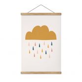 Textielposter Vrolijke regen in pastelkleuren - Menina Lisboa 