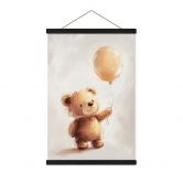 Tekstil plakat Lille bamse med ballon - Magnusson 