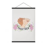 Affiche textile Together Sisterhood Floral Hände 