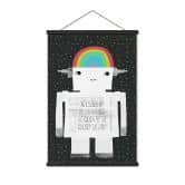 Stoffbild Regenbogen-Roboter Sleep Laugh Create - Treechild 