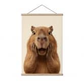 Stoffbild Überraschtes Capybara 