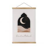 Tekstil plakat Ramadan Mubarak halvmåne 