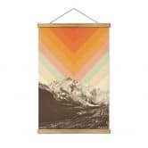 Affiche textile Bodart - Paysage de montagne rétro 