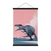 Stoffbild Kinderzimmer - Giganotosaurus - Braun 